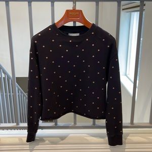 Cropped lightweight sweatshirt with foiled stars